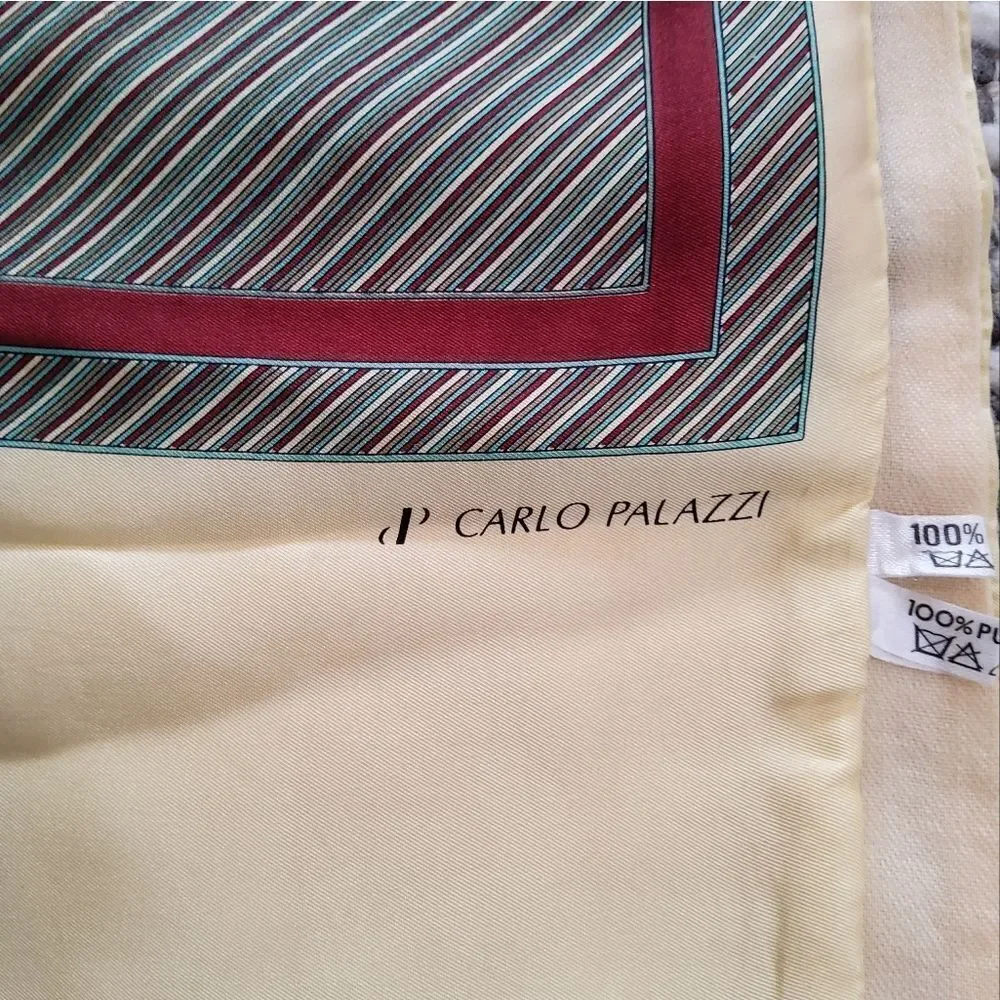 Carlo Palazzi Silk Wool Striped Scarf Size 11,5